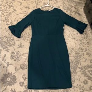 Beautiful teal dress with flare sleeves